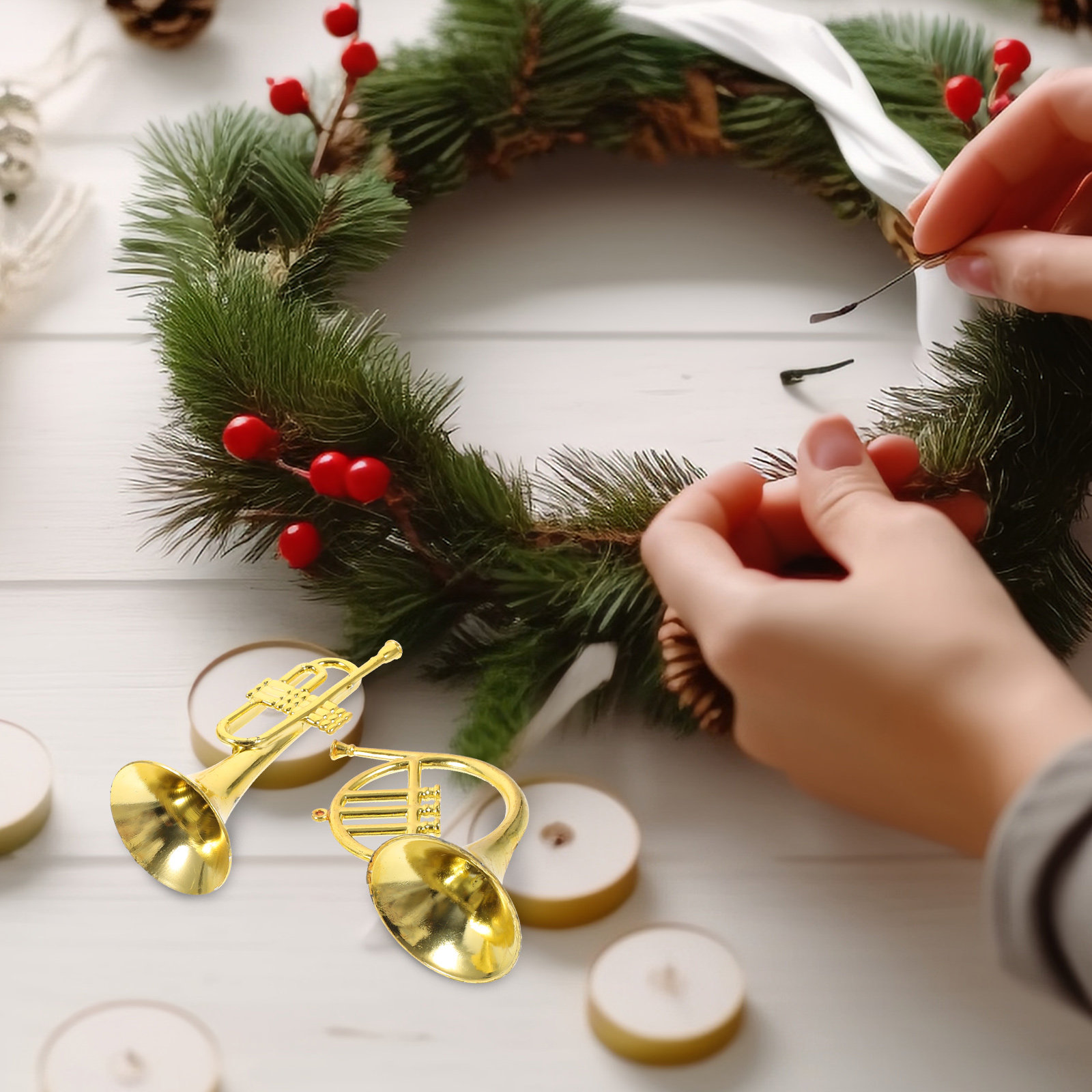 Musical Instrument Xmas Ornaments - 12 szt. Mini Instrumenty Muzyczne Świąteczne