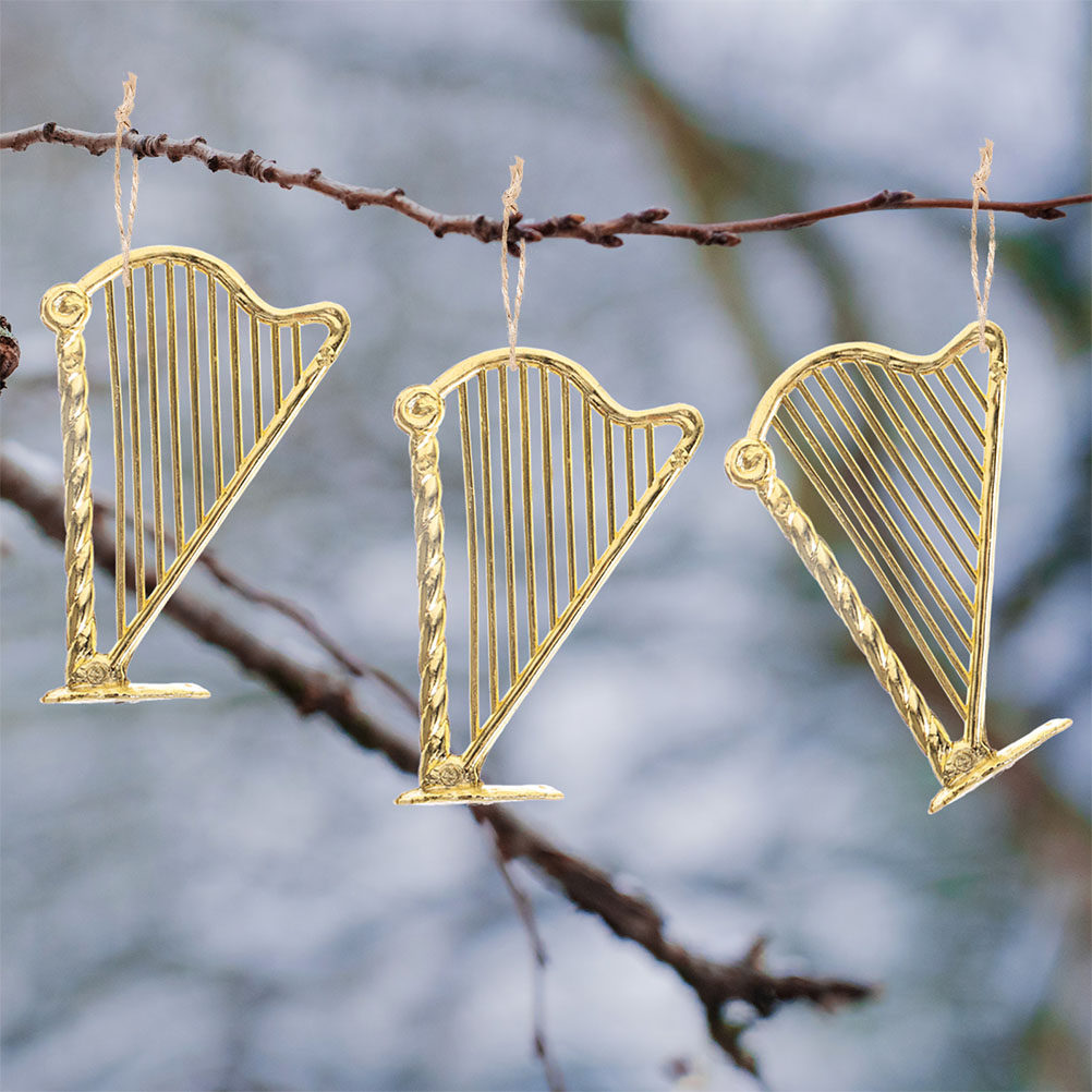 Musical Instrument Xmas Ornaments - 15 szt. Miniaturowe Harfy Ozdoby Świąteczne