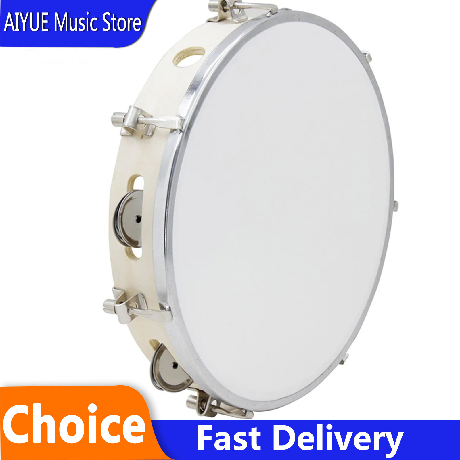 Tambourine Hand Drum - SLADE 10-calowy Tamburyn Regulowany, Drewniany, Ręczny