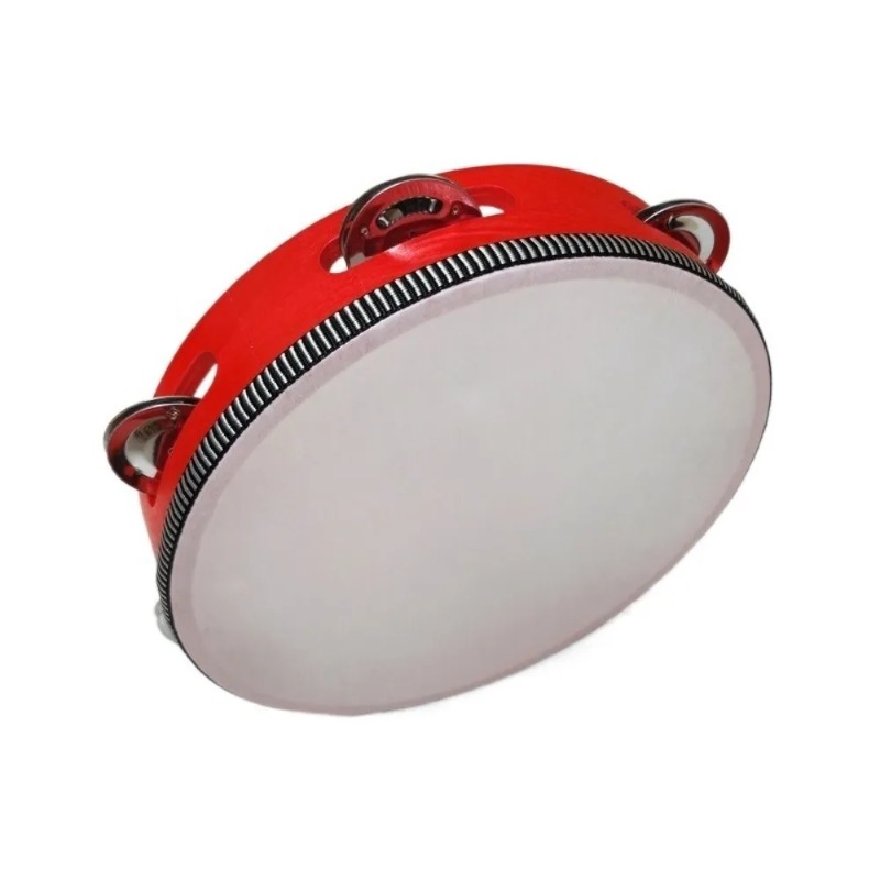Tambourine Hand Drum - Tamburyn drewniany z metalowymi dzwoneczkami, instrument