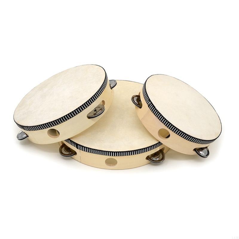 Tambourine Hand Drum - Jednorzędowy jingles ręczny tamburyn drewniany bęben