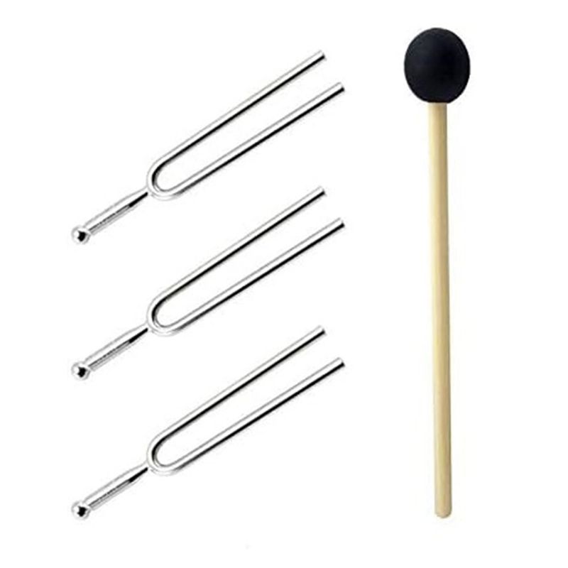 Musical Instrument Tuning Guitar Tuner. Standard Guitar Tuning - Widełki stroikowe AA90-3PCS A440hz, srebrne, metalowe,