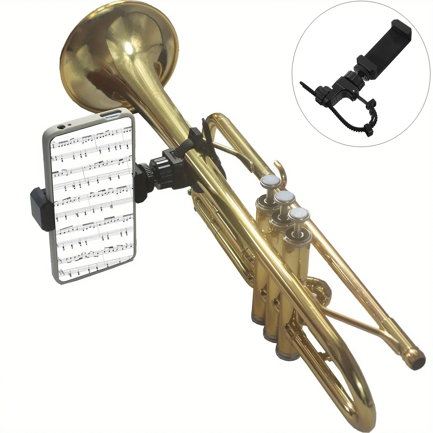 Musical Instrument Horn - Metalowy klips do telefonu z motywem