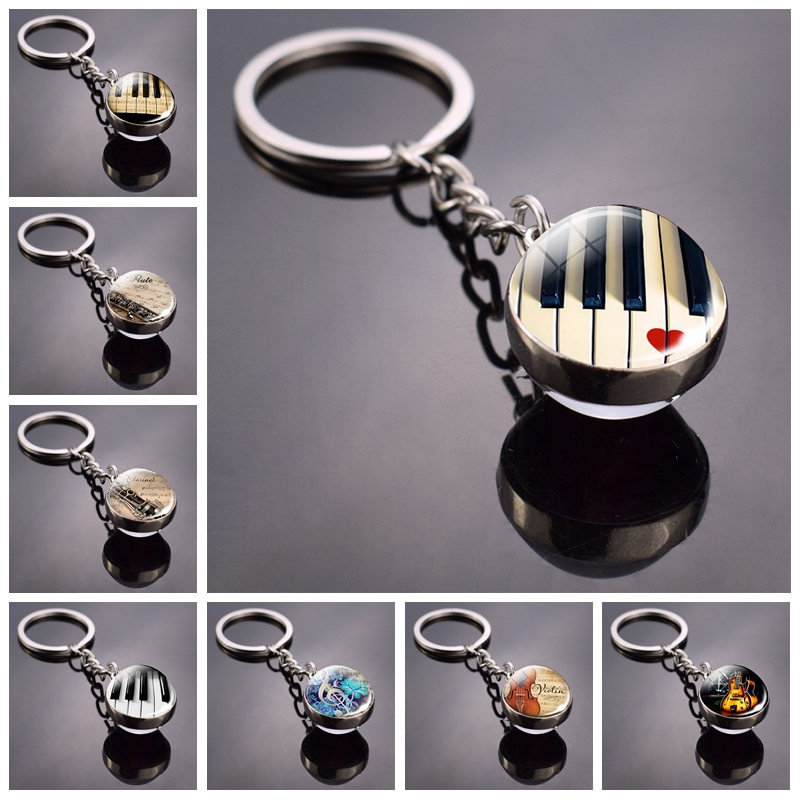 Musical Instrument Glass - Brelok do kluczy z kluczami fortepianowymi