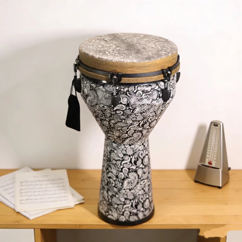 Djembe Hand Drum - 12-calowy ekologiczny drewniany bęben djembe do