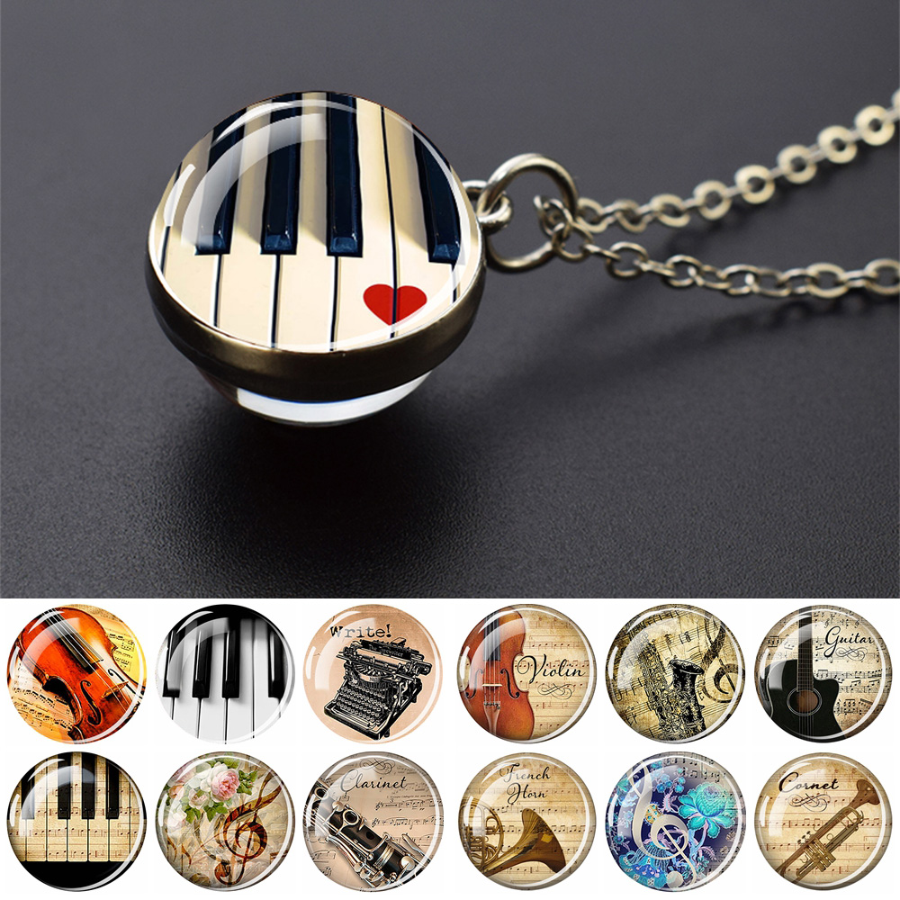 Musical Instrument Glass - Instrument muzyczny naszyjniki gitara fortepianowa klarnet