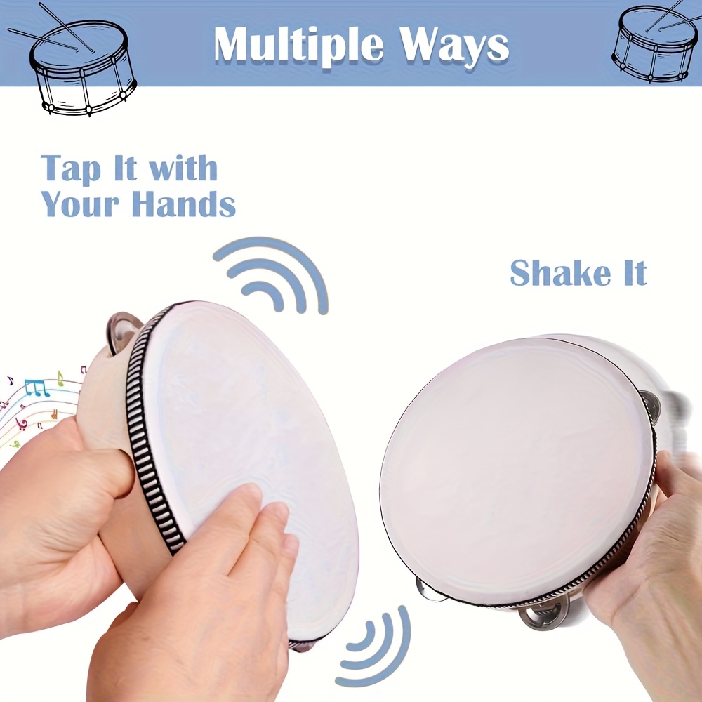 1/3 szt. Drewniany Tamburyn 6/ – Tambourine Hand Drum recenzja i cena
