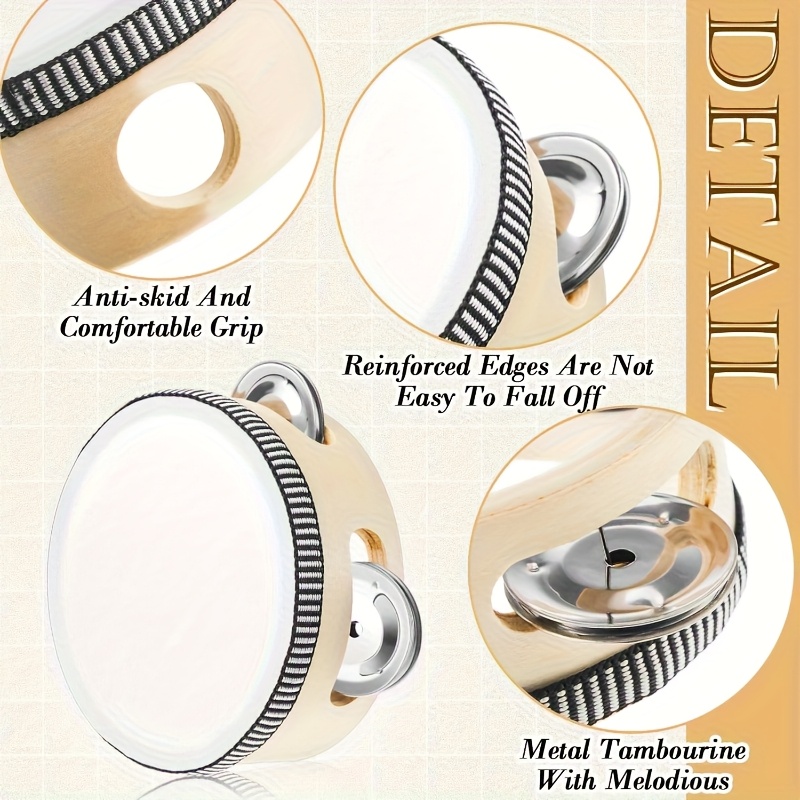 1/3 szt. Drewniany Tamburyn 6/ – Tambourine Hand Drum recenzja i cena