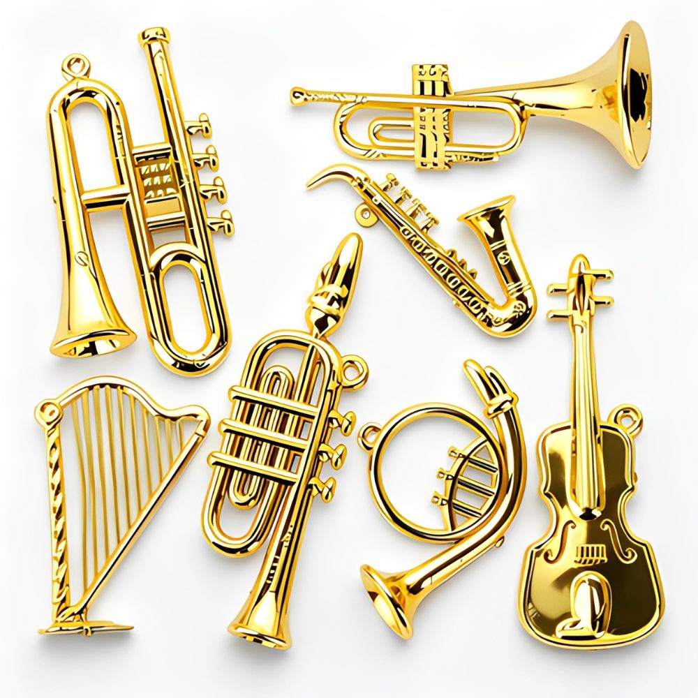 6/10 szt. Losowe Małe Metalowe – Musical Instrument Xmas Ornaments recenzja i cena