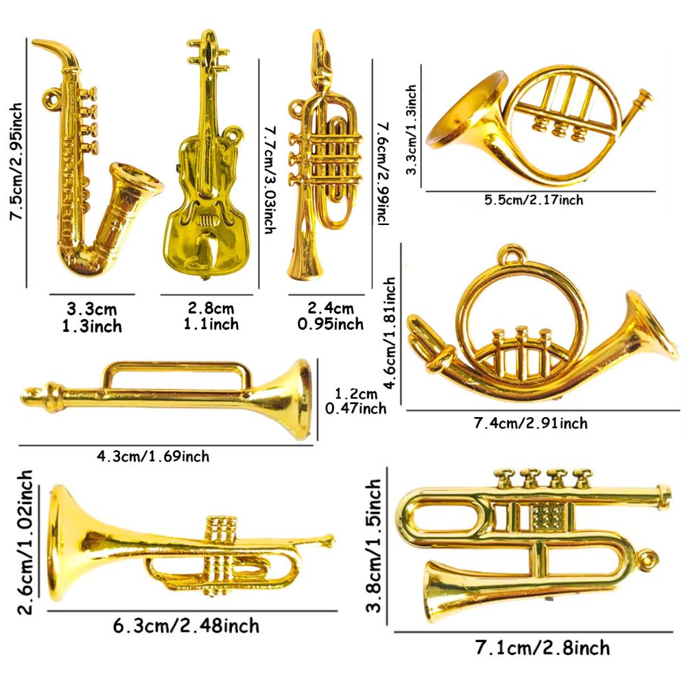 6/10 szt. Losowe Małe Metalowe – Musical Instrument Xmas Ornaments recenzja i cena