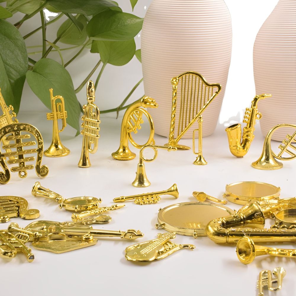 6/10 szt. Losowe Małe Metalowe – Musical Instrument Xmas Ornaments recenzja i cena